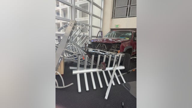 Man detained after crashing into USAA building in Tampa: TPD