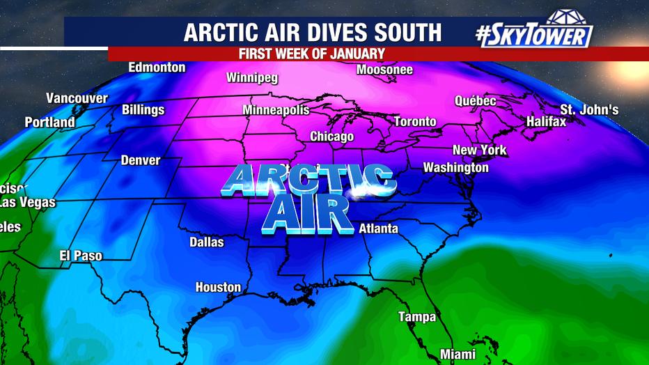 Arctic air will make its way south in January, eventually reaching Florida.