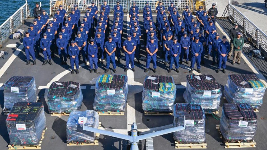 The U.S. Coast Guard offloaded nearly $200M worth of cocaine in South Florida. Image is courtesy of USCG.
