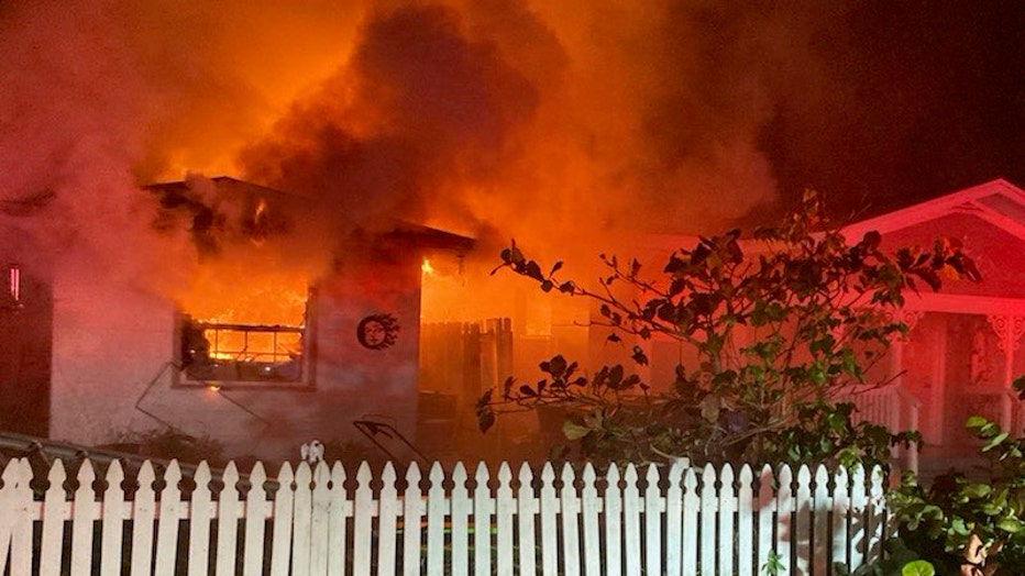 A Clearwater home was destroyed by fire in the early morning hours of Christmas Eve. (Courtesy: Clearwater Fire & Rescue.)