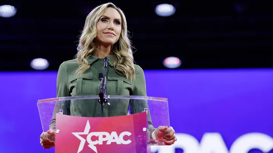 Lara Trump speaks during the Conservative Political Action Conference (CPAC) at Gaylord National Resort Hotel And Convention Center on February 22, 2024, in National Harbor, Maryland. (Anna Moneymaker/Getty Images)