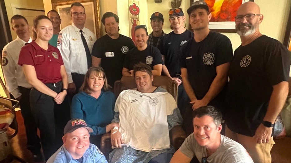 Capt. Joseph Hans is recovering at home after being hit by an SUV in the driveway of a fire station. Image courtesy Safety Harbor Fire Department.