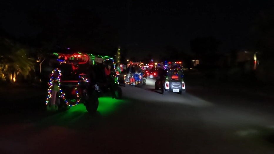 Neighboring communities joined Shore Acres on Sunday night for the 8th Annual Holiday Golf Cart Parade.