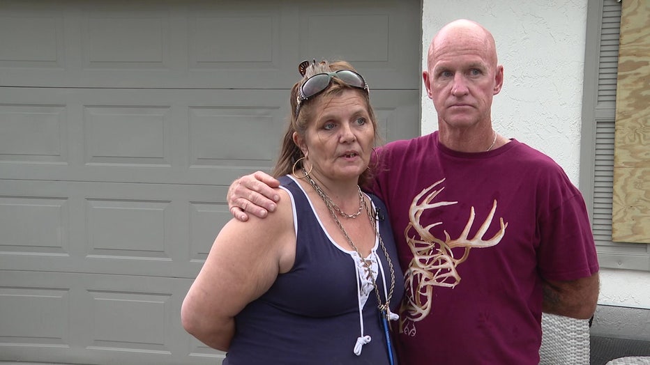 Suzanne Wimer, Tom Jones and a third person made it out of their burning home in Spring Hill after Good Samaritans stopped to help last Friday.