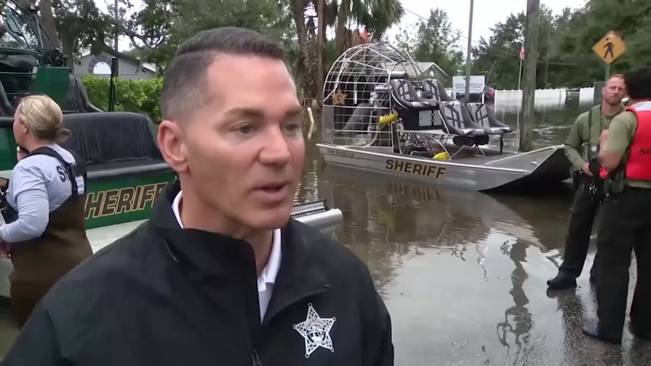 File: Hillsborough County Sheriff Chad Chronister discusses rescue efforts following a hurricane.