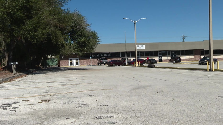 The parking lot of Deb's Gym, where the city of Lakeland is looking to create a food truck lot.