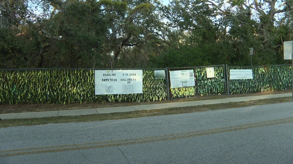 A countdown to the deadline that WK Preservation Group had to secure the funding to purchase West Klosterman Preserve on the fence surrounding it in Pinellas County.