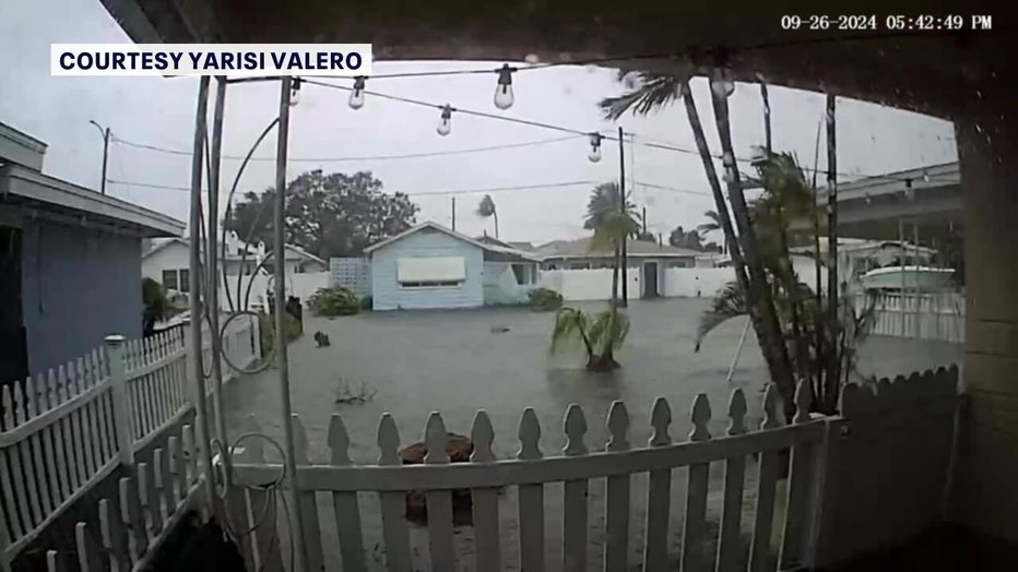 Flooding that was caused on the streets of Madeira Beach by Hurricane Helene.