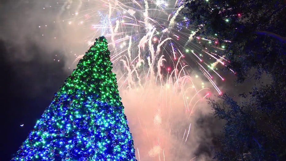 Fireworks kick off Lakelands annual Christmas parade.