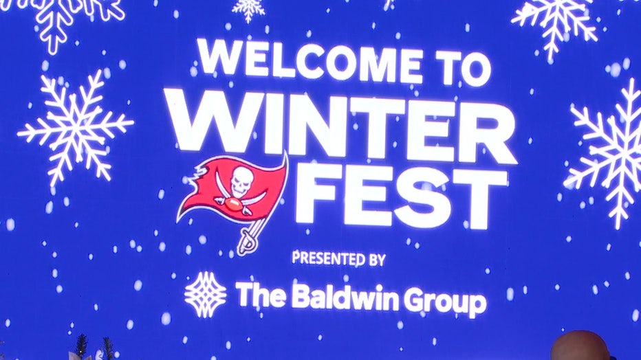 Buccaneers Winter Fest sign.