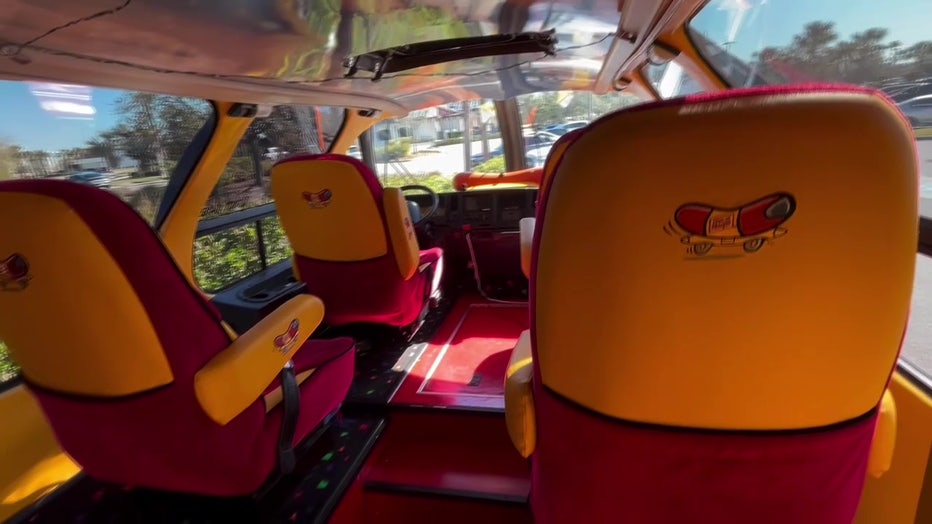 Inside the Oscar Mayer Wienermobile.