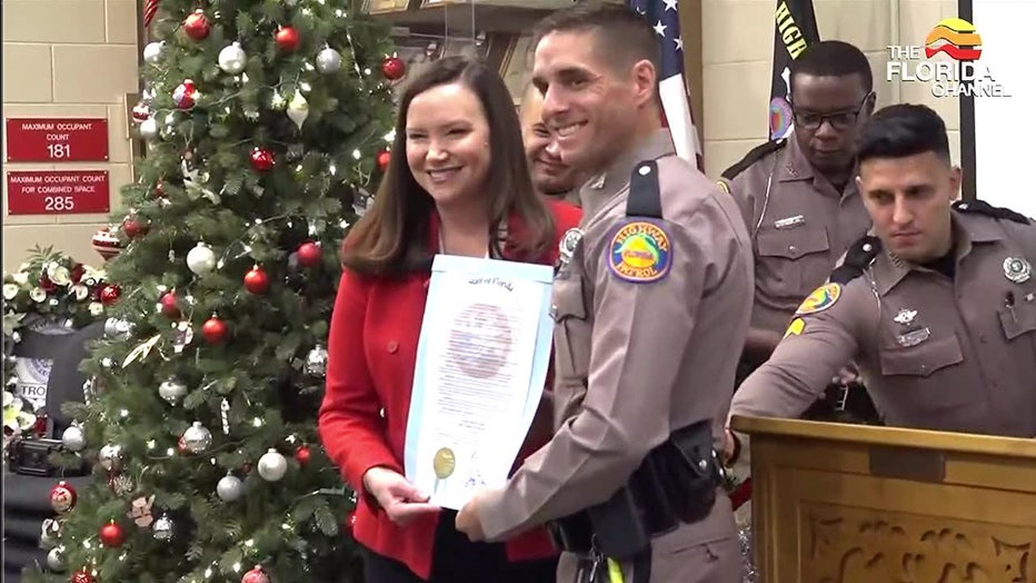 Trooper Turner with State Attorney Ashley Moody.