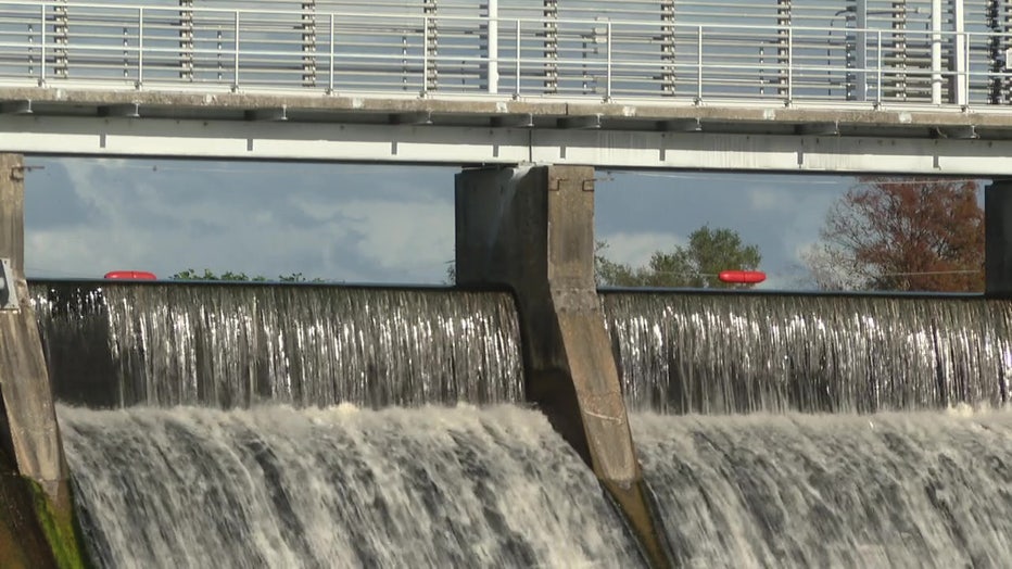 Water flowing into the Hillsborough River.
