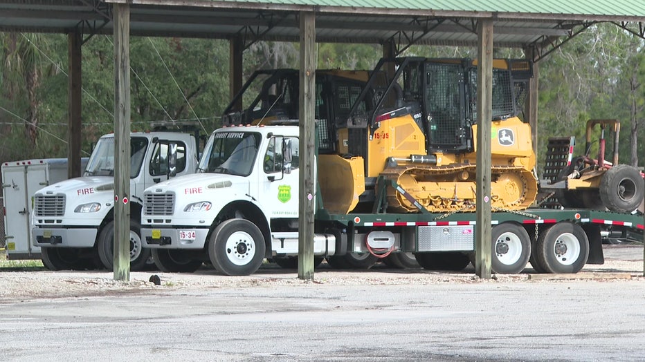 Florida Forest Service crews being staged.