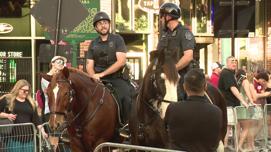 TPD officers on horses.