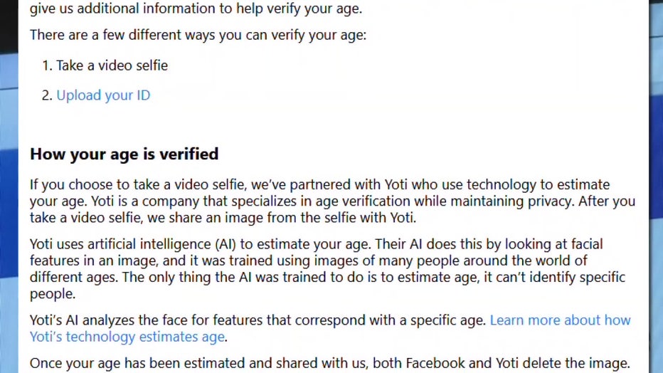 Guidelines to verify age on Facebook as of January 1st, 2025, in Florida.