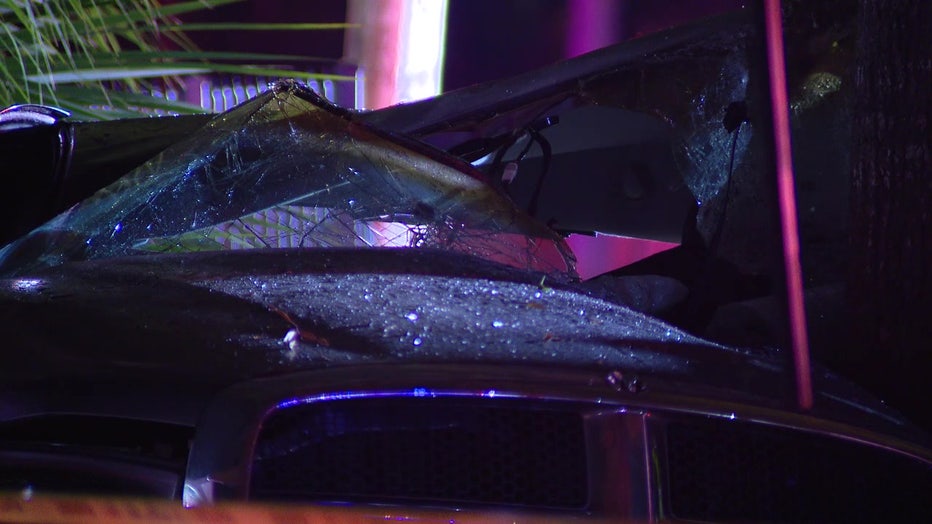 A crash on Waters Ave. left the driver of a pickup truck pinned early Monday.
