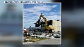 Cleanup 'finally' begins at St. Pete's Albert Whitted Airport months after hurricanes