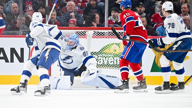 Evans’ goal late in the third period completes Canadiens’ rally past Lightning in 3-2 victory