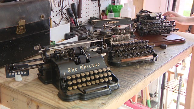Tampa business owner shows off variety of antique typewriters from collection