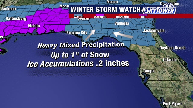 Could Florida get snow? Winter storm warnings, watches issued for part of the state