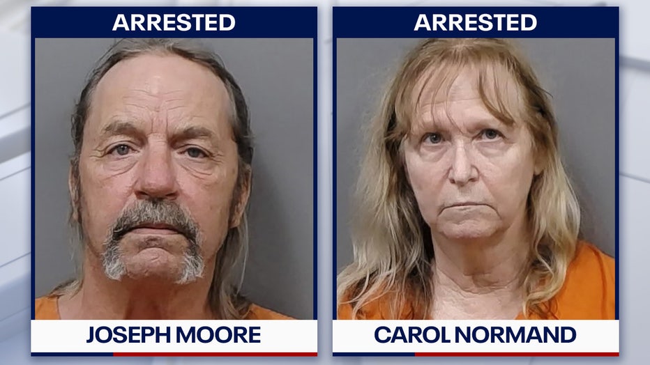 Joseph Moore and Carol Normand mugshots courtesy of the Citrus County Sheriff's Office.