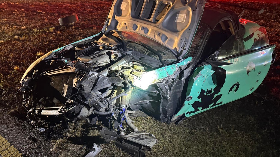 A car was among the vehicles destroyed in a late night crash. (Courtesy: Hernando County Fire Rescue.)