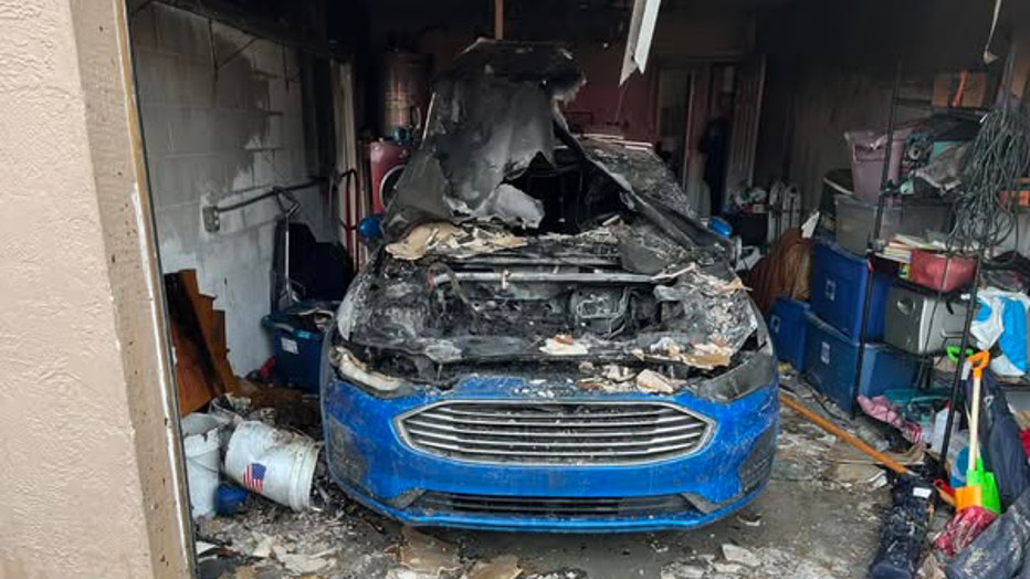 Firefighters rescued three cats from a burning garage at a home in Spring Hill on Monday morning. (Courtesy: Hernando County Fire Rescue.)