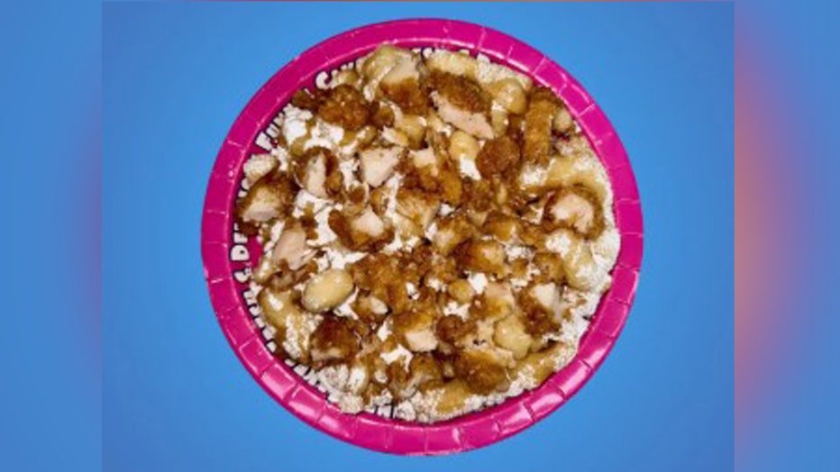 Pictured: Chicken and waffle funnel cake. Image is courtesy of the Florida State Fair. 