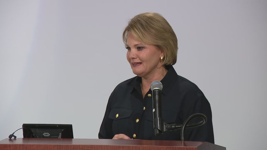 Hillsborough County State Attorney Suzy Lopez speaks moments after being sworn in on Jan. 7, 2025.