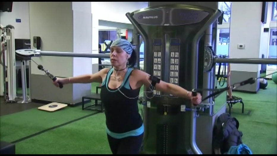 Woman working out.