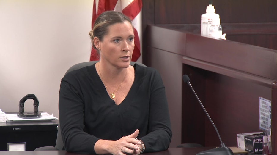 Courtney Murray, the wife of ATF special agent Matthew Murray, who was shot outside of a Riverview bowling alley last Friday testified at the suspected shooter's pre-trial detention hearing on Thursday morning. 