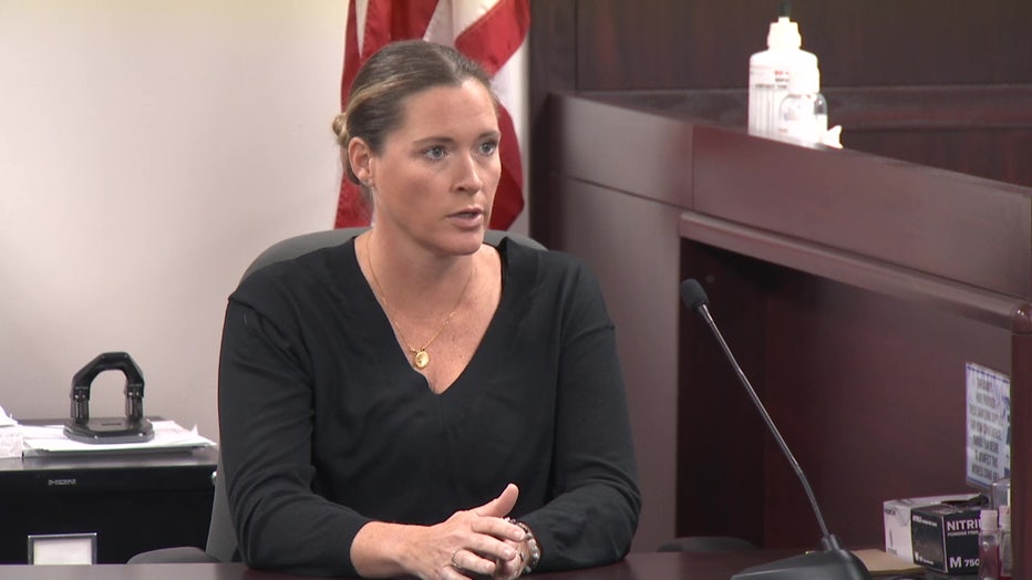 Courtney Murray, the wife of ATF special agent Matthew Murray, who was shot outside of a Riverview bowling alley last Friday testified at the suspected shooter's pre-trial detention hearing on Thursday morning.