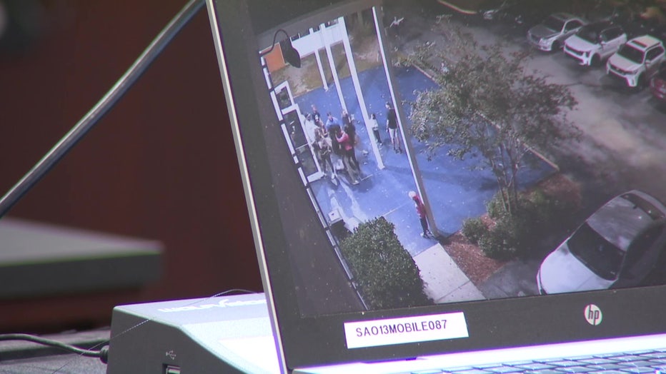 Surveillance video from the bowling alley was shown in court on Thursday.