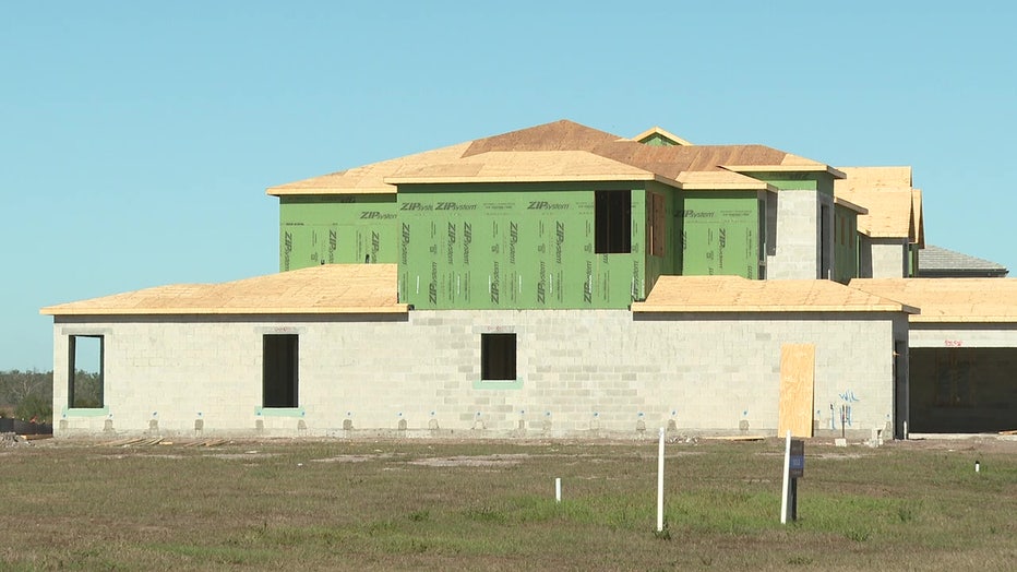 A new home being built in Sarasota County's Lakewood Ranch Southeast.