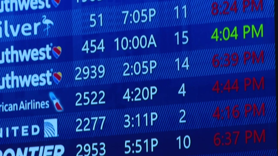 Flight status board at TPA.
