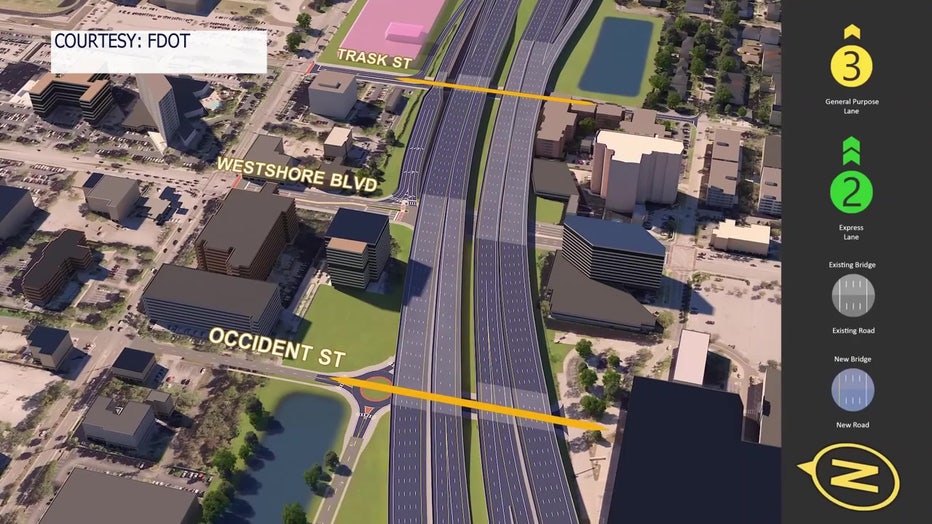 Renderings of the expected changes on the Westshore Interchange.