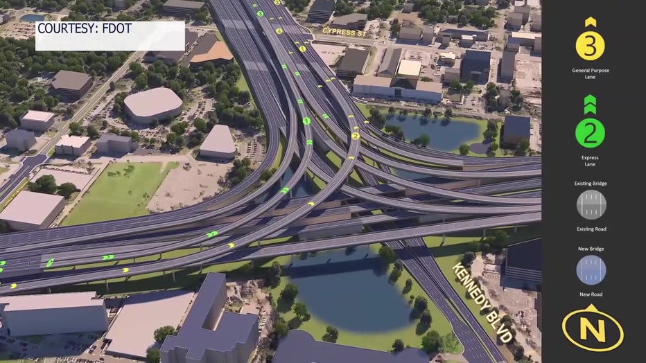 Renderings of the expected changes on the Westshore Interchange.