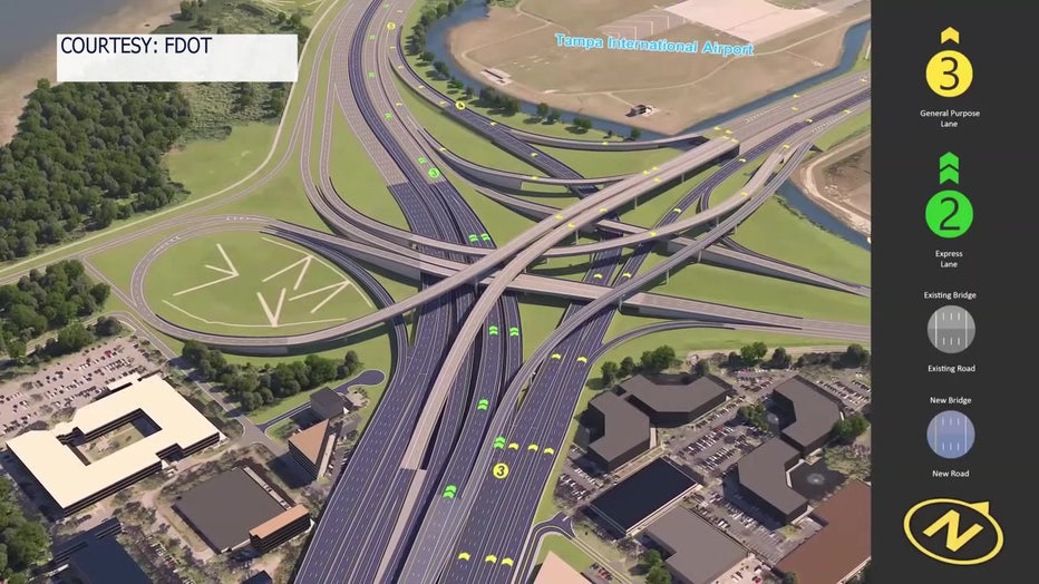 Renderings of the expected changes on the Westshore Interchange.