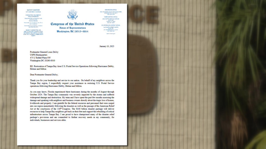 The letter Castor sent to the USPS Postmaster general.