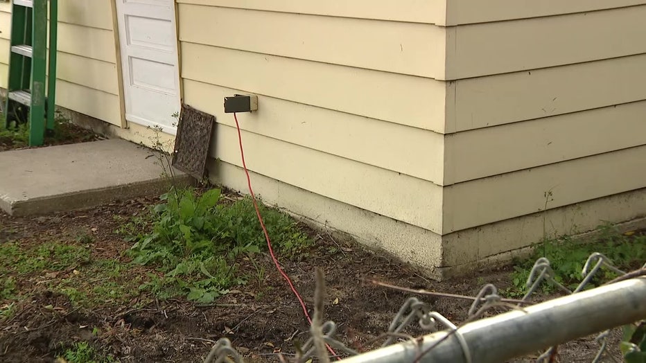 Jackson's neighbors ran an electrical cord from their homes to his, so he could power a mini-fridge and computer.