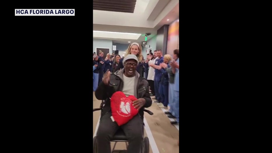 Phillip Allen being released from the hospital.