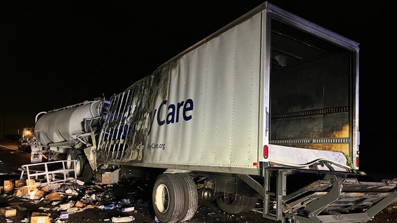 Driver killed in fiery crash involving box truck, semi-truck on Polk Parkway