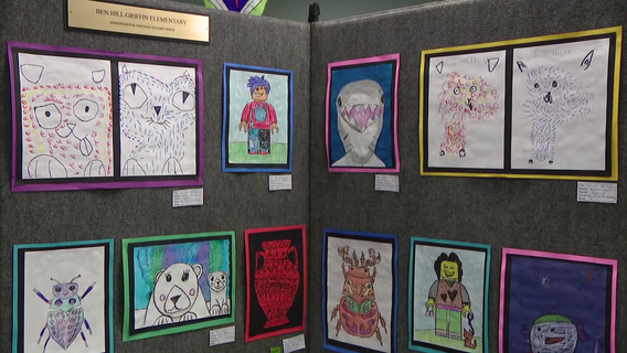 Student artwork on display at Lake Wales Public Library