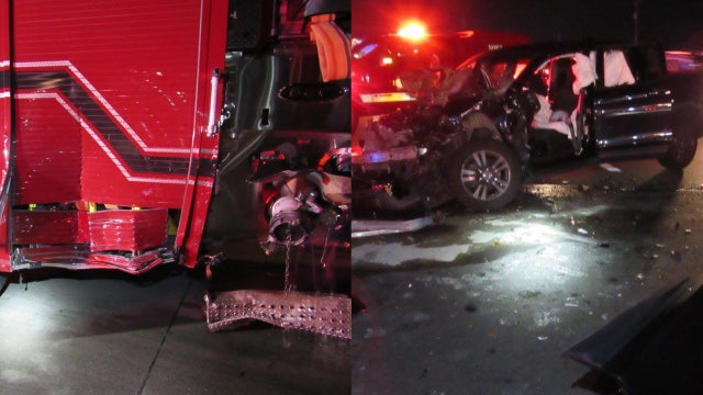 Firetruck struck by vehicle on way to deadly Pasco County crash: FHP