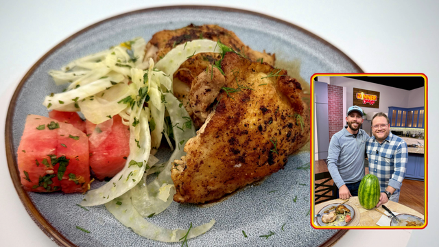 Recipe: Chicken Thighs with Watermelon Gastrique and Fennel Salad