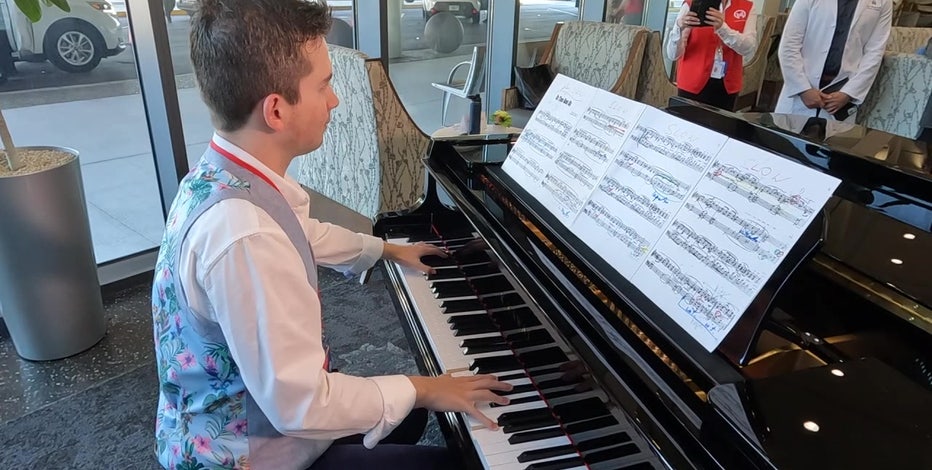 Extraordinary young pianist inspiring people at Moffitt Cancer
