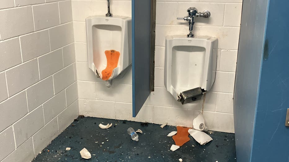 Bradenton police say four teens caused $5,000 in damage to a public restroom at Rossi Park. (Courtesy: Bradenton Police Department.)