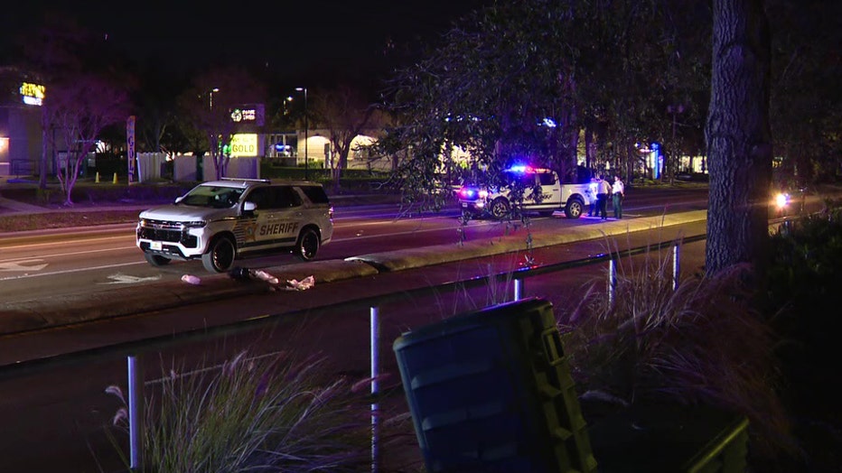 An out -of -service attached vehicle hit a pedestrian on Tuesday night, according to the Hillsborough County Sheriff's office.