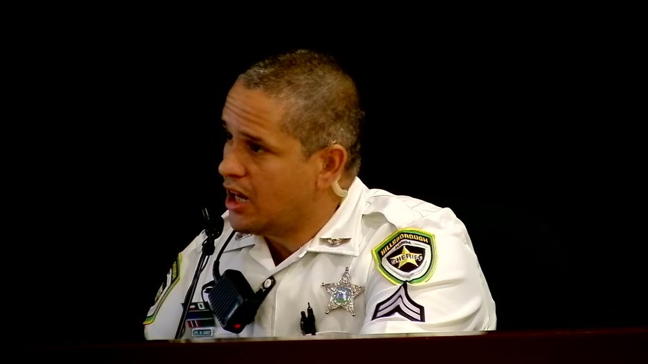 Image: An investigator of the sheriff office of the sheriff Hillsborough County testifies during the trial against Jermaine Bass.